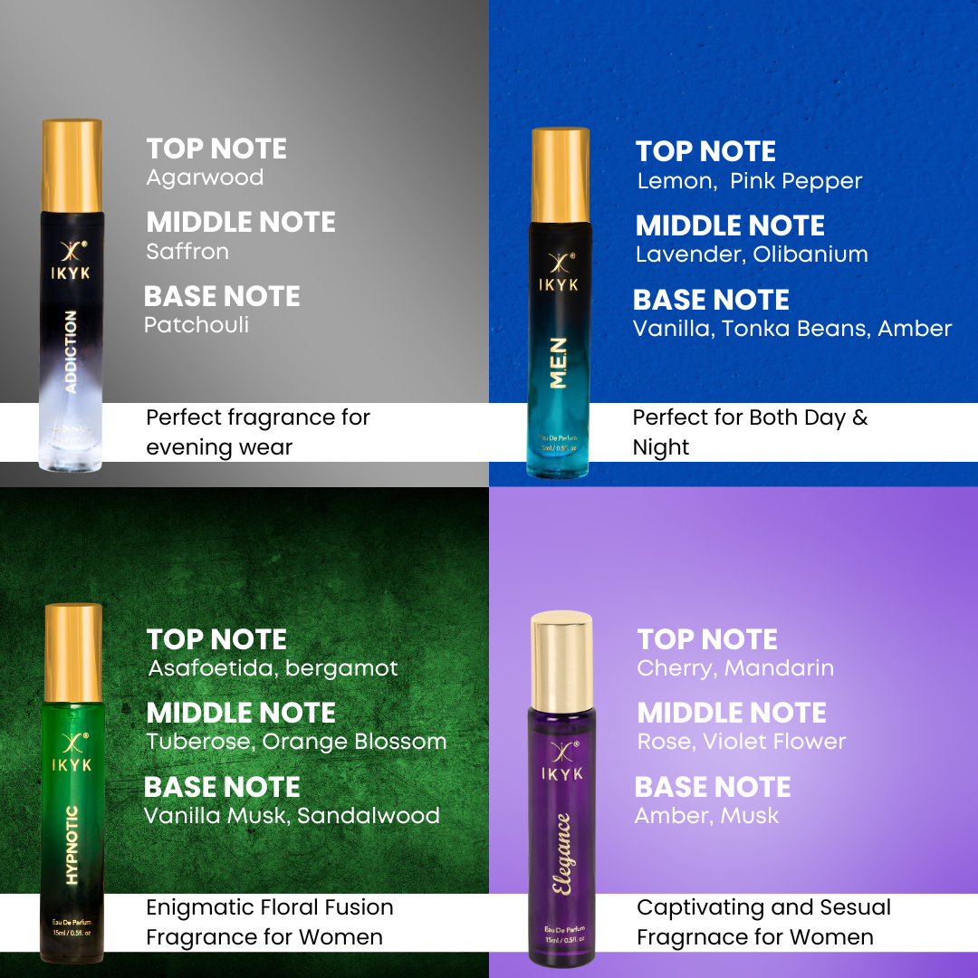 IKYK GIFT BOX Perfume Set of 4 X 15ml - For HIM & HER