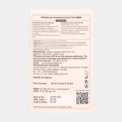 IKYK Perfumes Gift Set 2 * 15ml For HER – Premium Long Lasting EDP  | HYPNOTIC | ELEGANCE