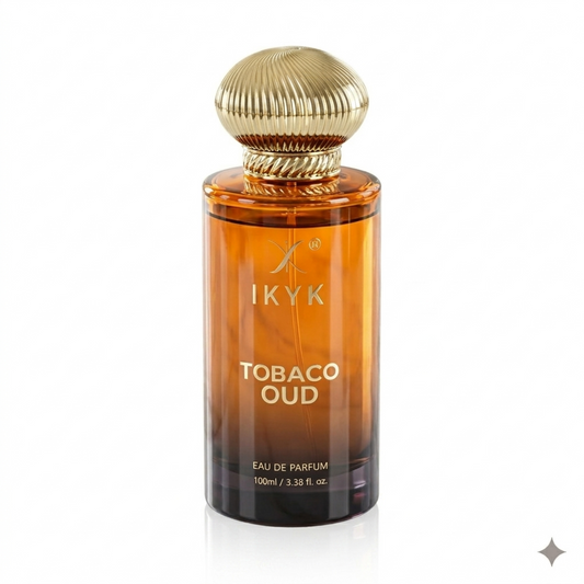 Tobacco Oud fragrance product visualization with luxury design