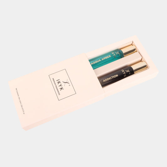 IKYK Perfumes Gift Set – Premium Long Lasting Perfume EDP 2 * 15ml For HIM | AQQUA AMBER | ADDICTION