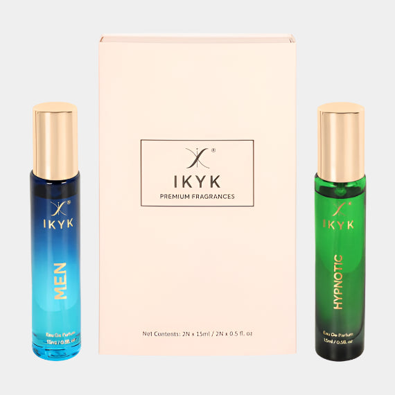 IKYK Perfumes Gift Set – Premium Long Lasting Perfume EDP 2 * 15ml for HIM & HER | M.E.N. | HYPNOTIC