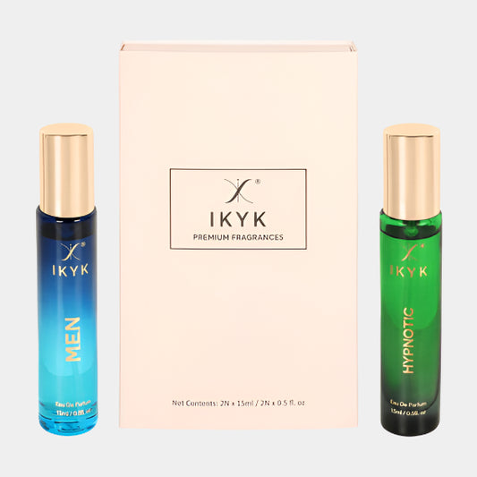 IKYK Perfumes Gift Set – Premium Long Lasting Perfume EDP 2 * 15ml for HIM & HER | M.E.N. | HYPNOTIC