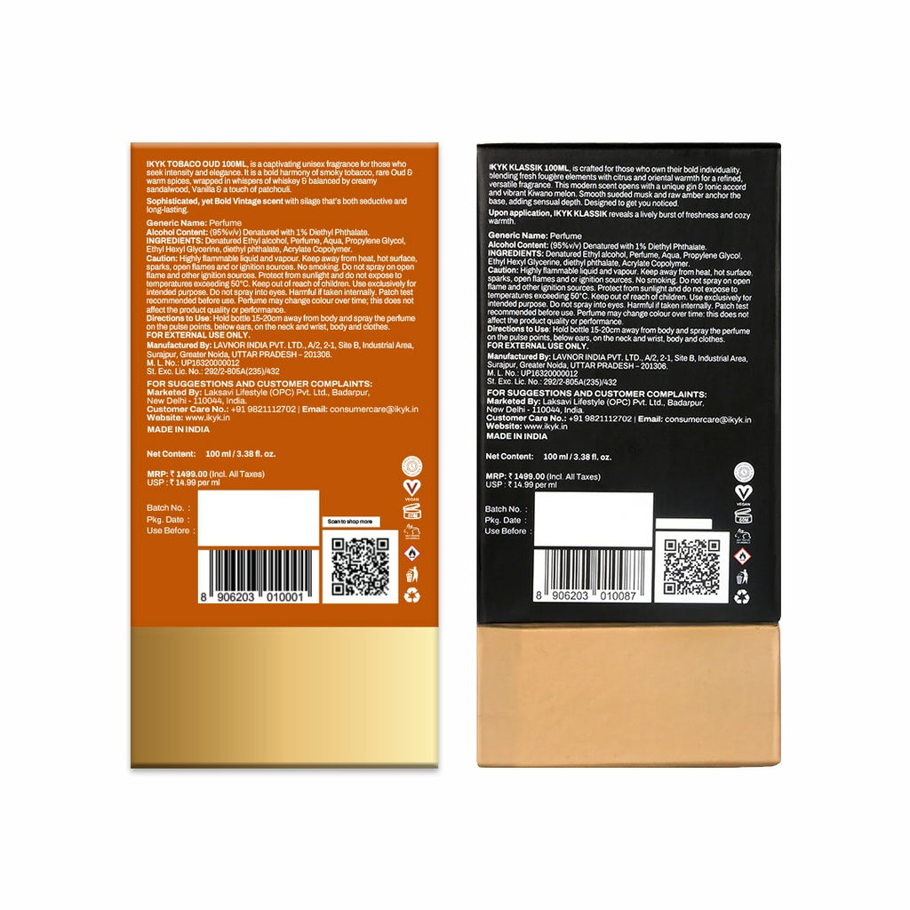 IKYK Tobacco Oud 100ML & Klassik 100ML Combo