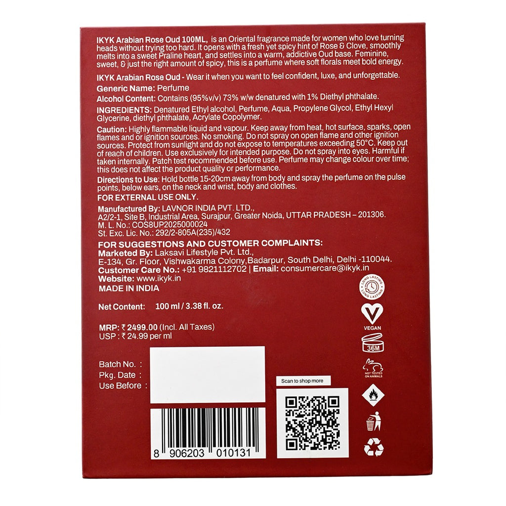 Arabian Rose Oud EDP 100ml