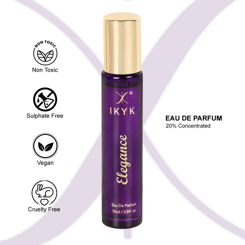 Elegance fragrance and skincare collection by IKYK with luxury packaging